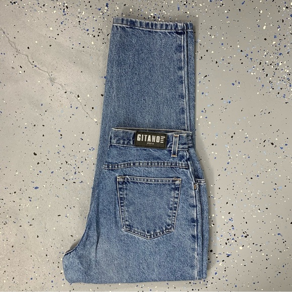 Vintage 80s Gitano Stonewash Blue Jeans High Waist Tapered Leg 12 Petite 30"x28" - Picture 11 of 12